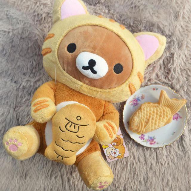 Rilakkuma As Tiger Eating Fish Plush